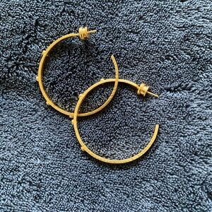 Julie Vos Crescent Stone Hoop Earrings